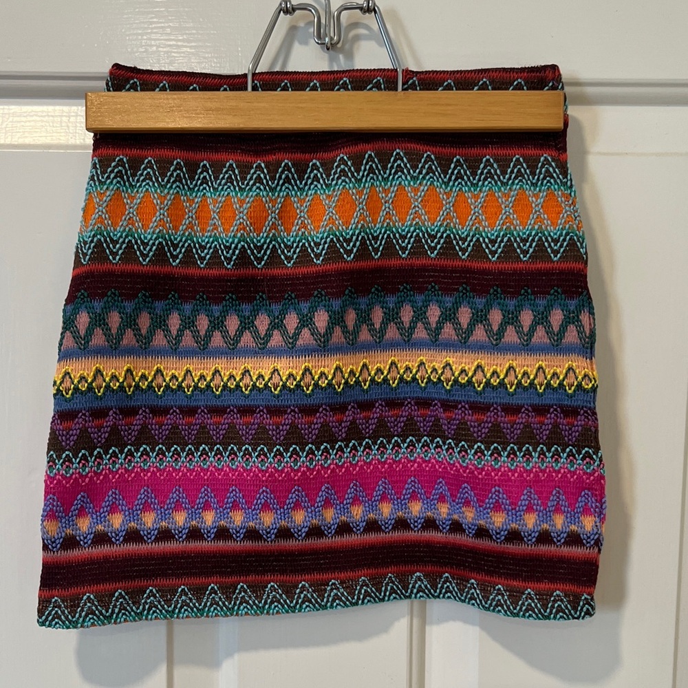 Ella Moss Multicolor Patterned Mini Skirt Size 7/8